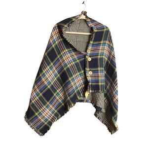 Reversible Winter Holiday Plaid Cape